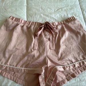Primark blush pink satin pijama shorts